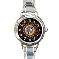 Colorful Prismatic Chromatic Round Italian Charm Watch by Pakrebo