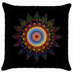 Colorful Prismatic Chromatic Throw Pillow Case (Black)