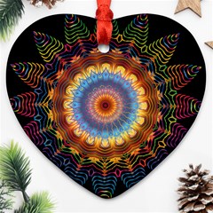 Colorful Prismatic Chromatic Heart Ornament (Two Sides)