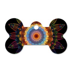 Colorful Prismatic Chromatic Dog Tag Bone (One Side)