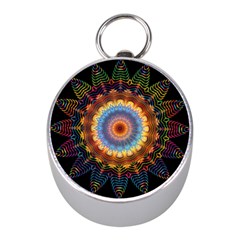 Colorful Prismatic Chromatic Mini Silver Compasses