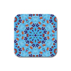 Farbenpracht Kaleidoscope Rubber Square Coaster (4 Pack)  by Pakrebo