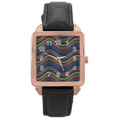 Decorative Ornamental Abstract Rose Gold Leather Watch 