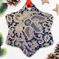 Point De Rose Snowflake Ornament (two Sides) by Pakrebo