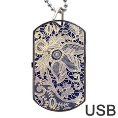 Point De Rose Dog Tag Usb Flash (one Side) by Pakrebo