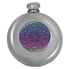 Tile Background Image Pattern 3d Round Hip Flask (5 Oz) by Pakrebo