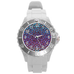 Tile Background Image Pattern 3d Round Plastic Sport Watch (l) by Pakrebo