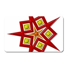 Pattern Tile Decorative Design Star Magnet (rectangular) by Pakrebo