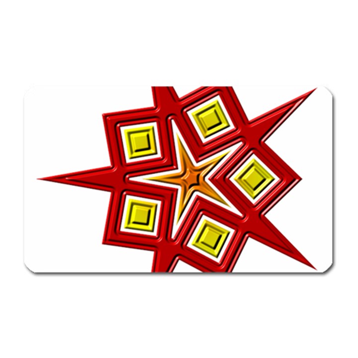 Pattern Tile Decorative Design Star Magnet (Rectangular)