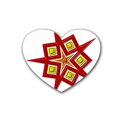 Pattern Tile Decorative Design Star Heart Coaster (4 Pack)  by Pakrebo