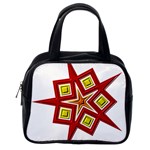 Pattern Tile Decorative Design Star Classic Handbag (Two Sides) Back