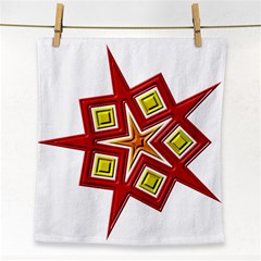 Pattern Tile Decorative Design Star Face Towel by Pakrebo