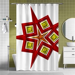 Pattern Tile Decorative Design Star Shower Curtain 48  X 72  (small)  by Pakrebo