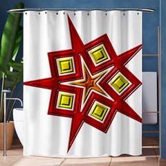 Pattern Tile Decorative Design Star Shower Curtain 60  X 72  (medium)  by Pakrebo