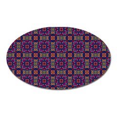 Tile Pattern Background Image Purple Oval Magnet by Pakrebo