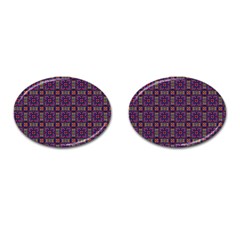 Tile Pattern Background Image Purple Cufflinks (oval) by Pakrebo