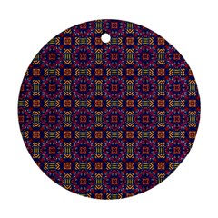 Tile Pattern Background Image Purple Round Ornament (two Sides)