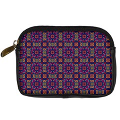 Tile Pattern Background Image Purple Digital Camera Leather Case by Pakrebo