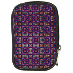 Tile Pattern Background Image Purple Compact Camera Leather Case by Pakrebo