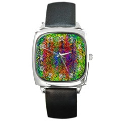 Background Image Ornament Square Metal Watch by Pakrebo