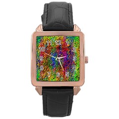 Background Image Ornament Rose Gold Leather Watch  by Pakrebo