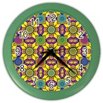 Background Image Geometric Color Wall Clock Front