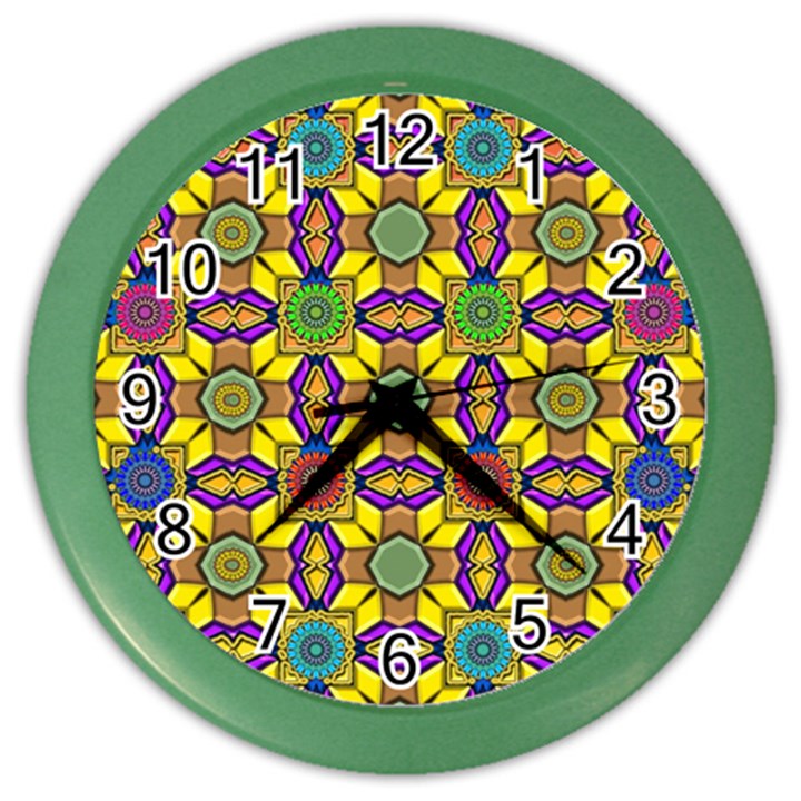 Background Image Geometric Color Wall Clock