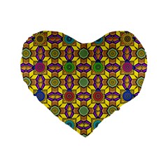 Background Image Geometric Standard 16  Premium Flano Heart Shape Cushions by Pakrebo