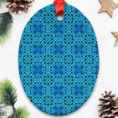 Background Image Tile Pattern Blue Ornament (oval) by Pakrebo