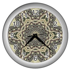 Surreal Design Graphic Pattern Wall Clock (silver) by Pakrebo