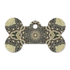 Surreal Design Graphic Pattern Dog Tag Bone (one Side) by Pakrebo