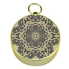 Surreal Design Graphic Pattern Gold Compasses by Pakrebo