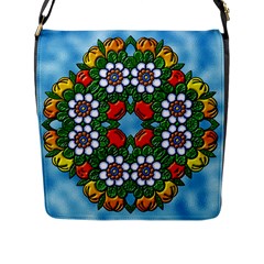 Mandala Background Colorful Pattern Flap Closure Messenger Bag (l) by Pakrebo