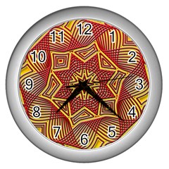 Tile Background Pattern Backgrounds Wall Clock (Silver)