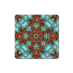 Fractal Background Colorful Graphic Square Magnet by Pakrebo