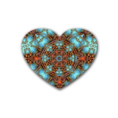 Fractal Background Colorful Graphic Heart Coaster (4 Pack)  by Pakrebo