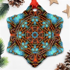 Fractal Background Colorful Graphic Snowflake Ornament (two Sides) by Pakrebo