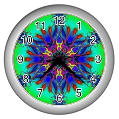 Fractal Art Pictures Digital Art Wall Clock (silver) by Pakrebo