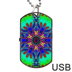 Fractal Art Pictures Digital Art Dog Tag Usb Flash (one Side) by Pakrebo