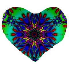 Fractal Art Pictures Digital Art Large 19  Premium Flano Heart Shape Cushions by Pakrebo