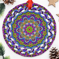 Farbenpracht Kaleidoscope Round Filigree Ornament (two Sides)