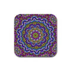 Farbenpracht Kaleidoscope Rubber Square Coaster (4 Pack)  by Pakrebo