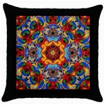 Farbenpracht Kaleidoscope Throw Pillow Case (Black) Front