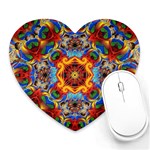 Farbenpracht Kaleidoscope Heart Mousepads Front