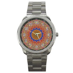 Tile Background Image Ornament Sport Metal Watch by Pakrebo