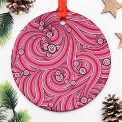 Pattern Doodle Design Drawing Round Ornament (two Sides) by Pakrebo