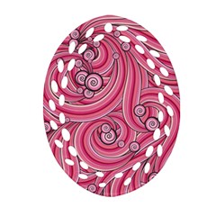 Pattern Doodle Design Drawing Oval Filigree Ornament (two Sides) by Pakrebo