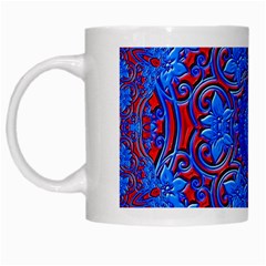 Background Fractals Surreal Design Art White Mugs by Pakrebo