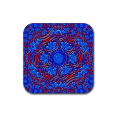 Background Fractals Surreal Design Art Rubber Coaster (square)  by Pakrebo