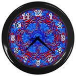 Background Fractals Surreal Design Art Wall Clock (Black) Front